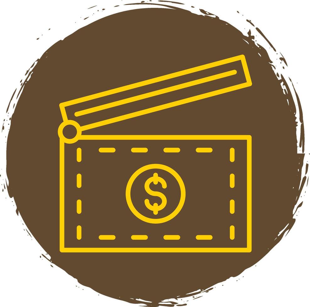 Clapperboard Line Circle Sticker Icon vector