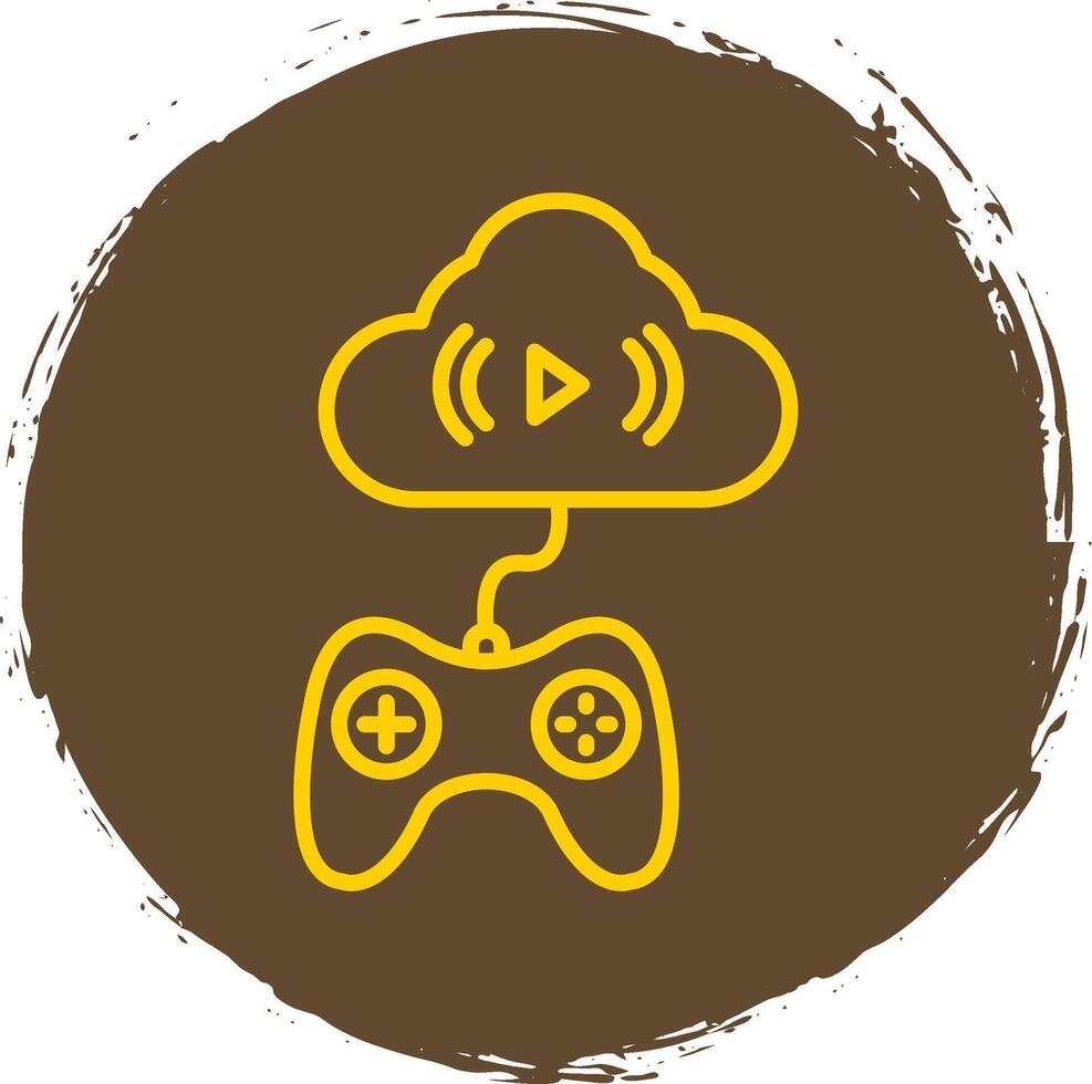 Cloud Line Circle Sticker Icon vector