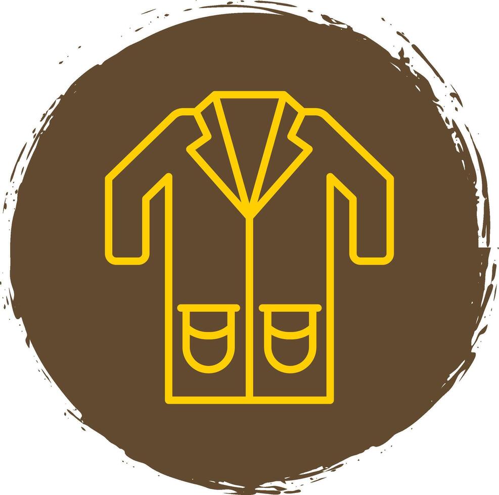 Lab Coat Line Circle Sticker Icon vector