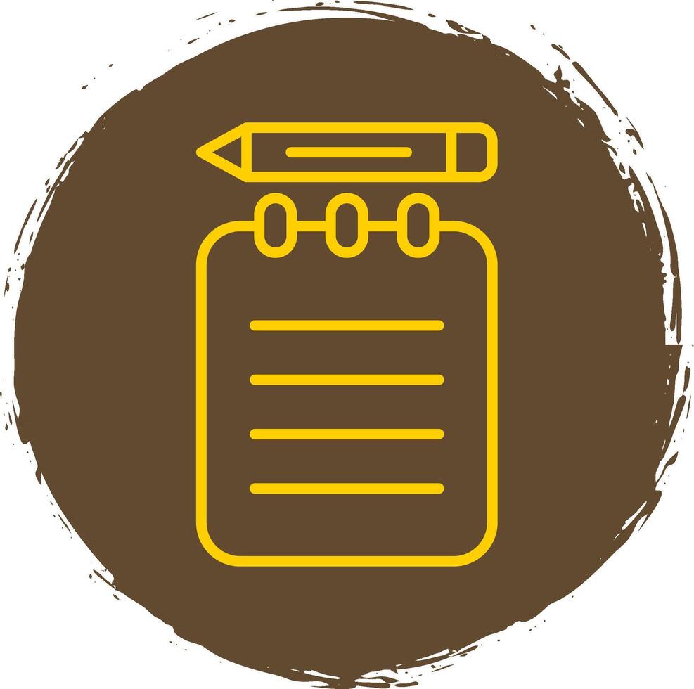 Notepad Line Circle Sticker Icon vector