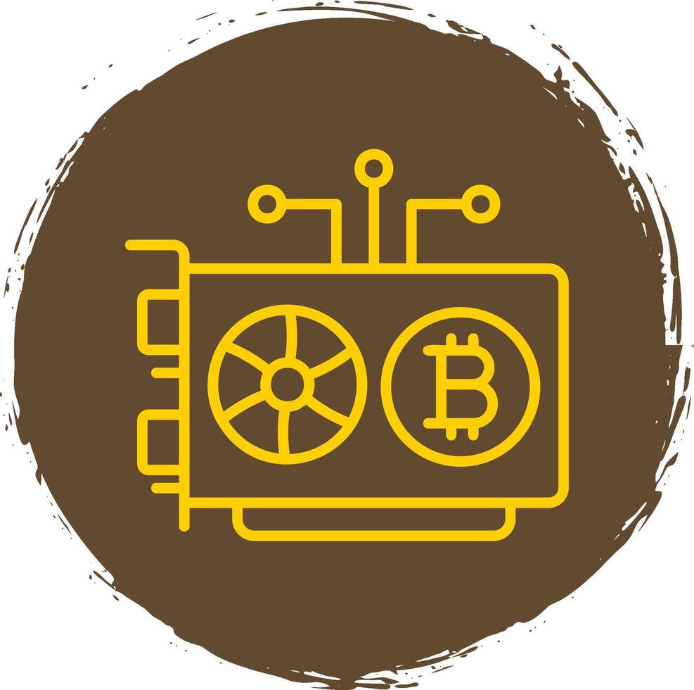 Mining Rig Line Circle Sticker Icon vector