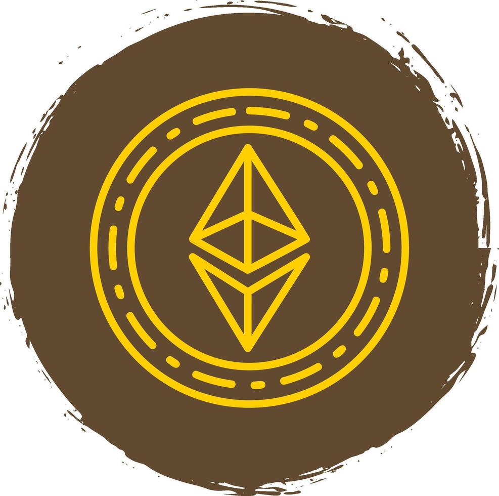 ethereum moneda línea circulo pegatina icono vector