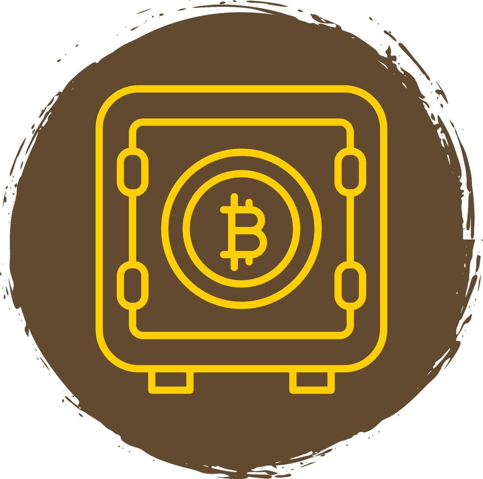 Bitcoin Storage Line Circle Sticker Icon vector