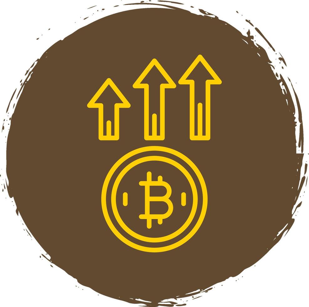 Bitcoin Up Line Circle Sticker Icon vector
