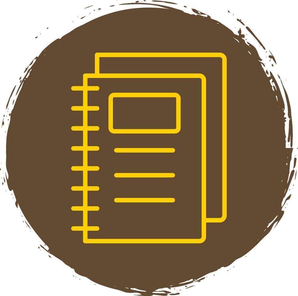 Notebook Line Circle Sticker Icon vector