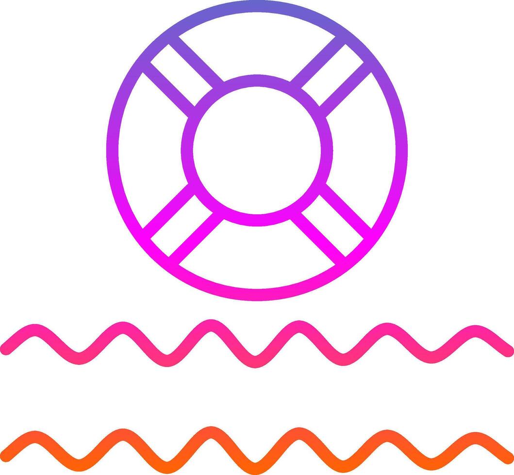 Life Saver Line Circle Sticker Icon vector