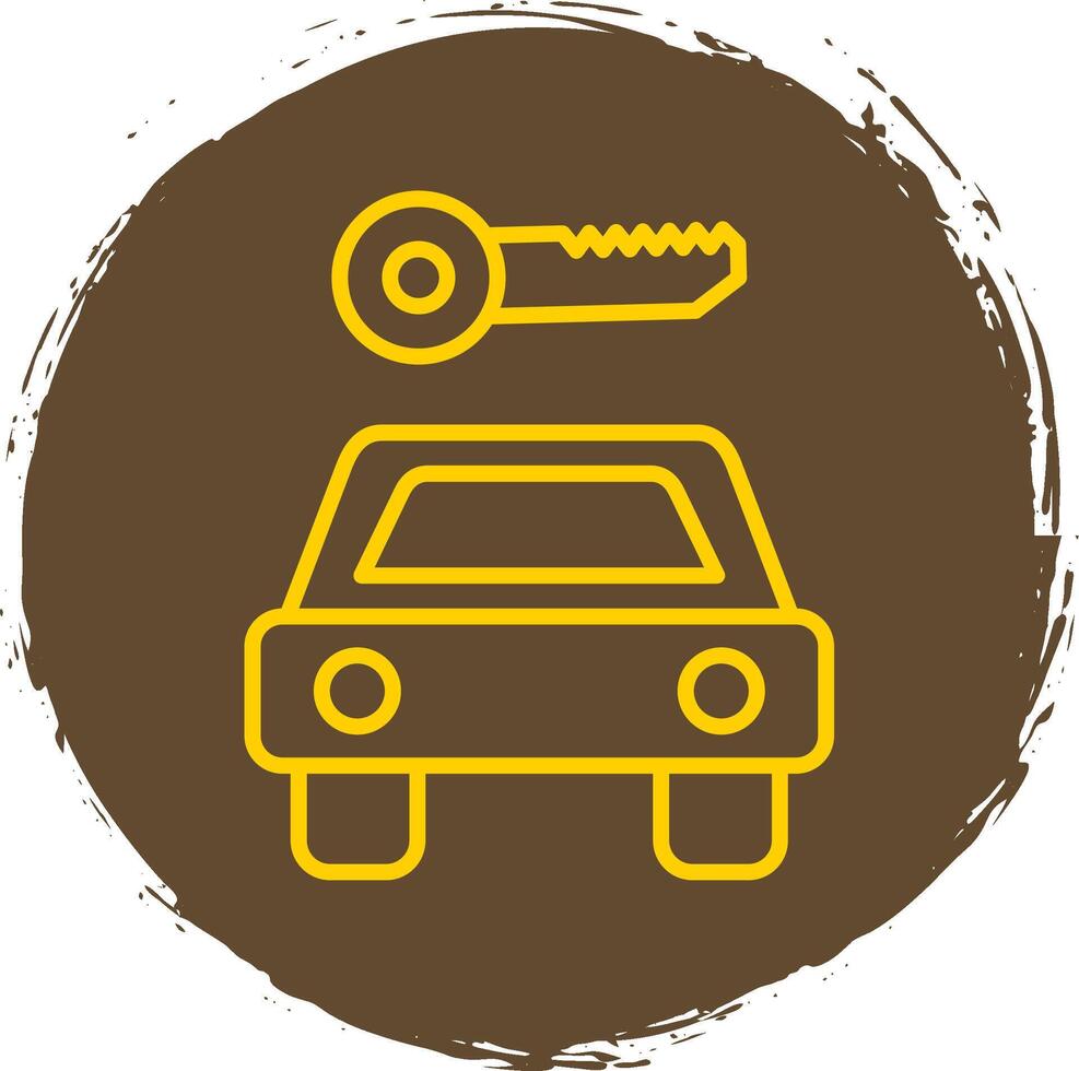 coche alquiler línea circulo pegatina icono vector