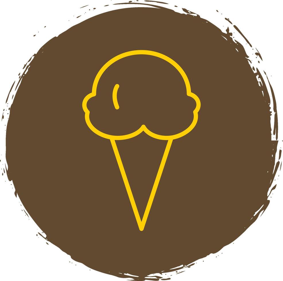 Ice Cream Line Circle Sticker Icon vector