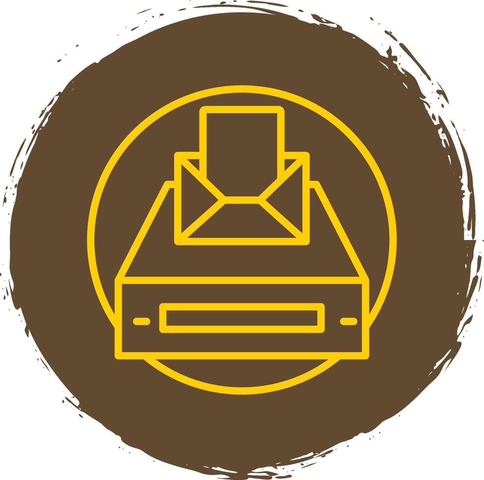 Project Inbox Line Circle Sticker Icon vector