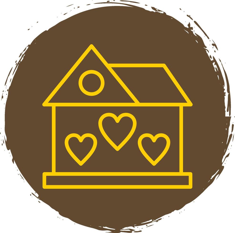 Dream House Line Circle Sticker Icon vector