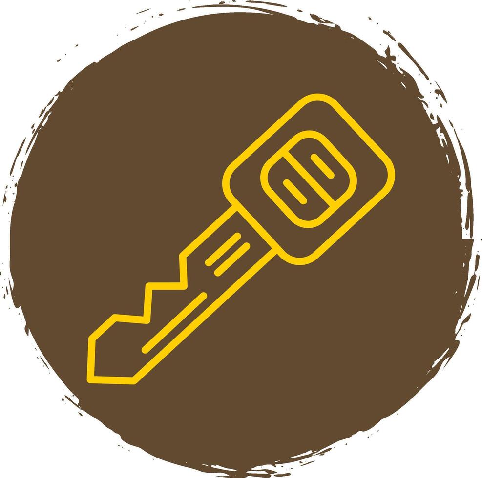 Car Key Line Circle Sticker Icon vector