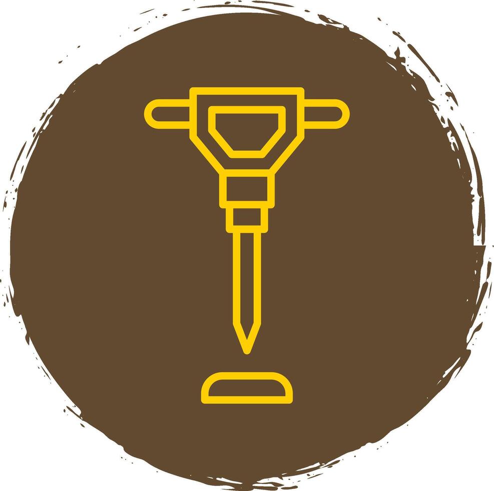 Hand Saw Line Circle Sticker Icon vector