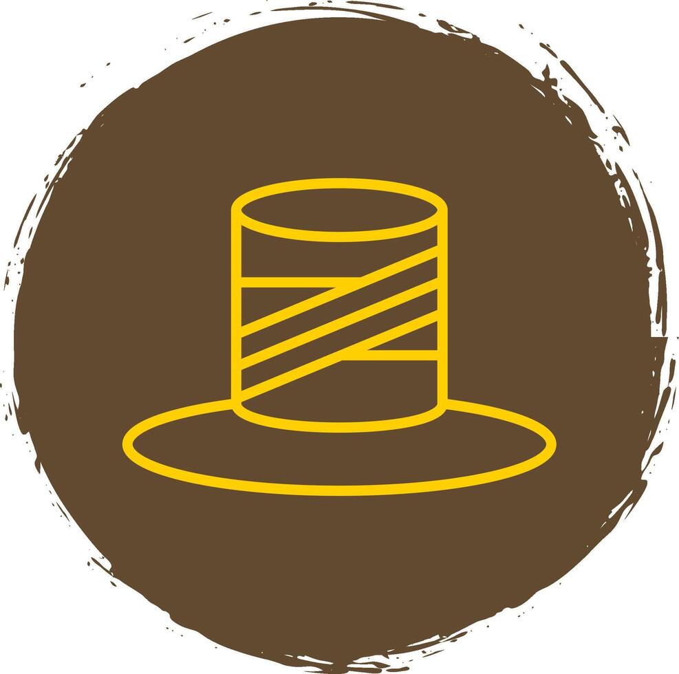 Top Hat Line Circle Sticker Icon vector