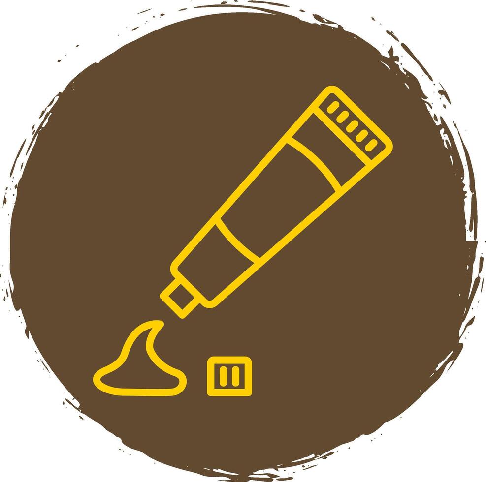 Tooth Paste Line Circle Sticker Icon vector