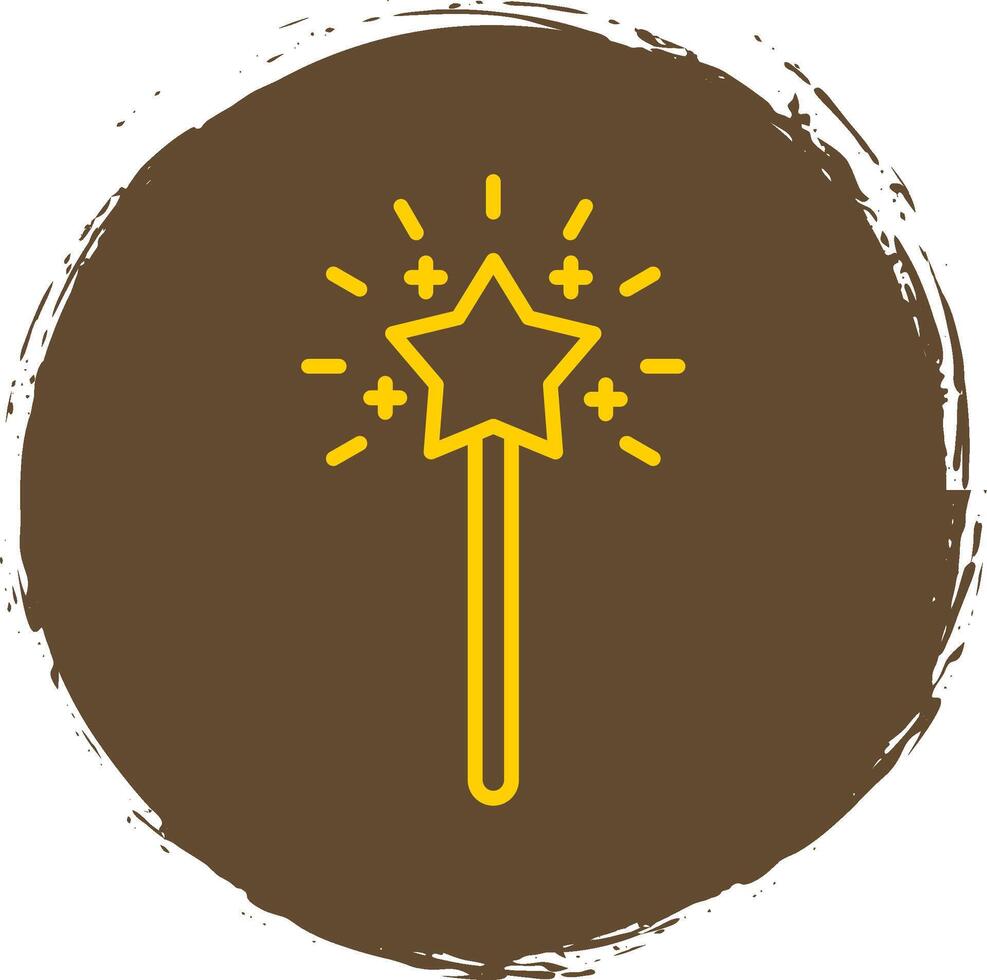 Magic Wand Line Circle Sticker Icon vector