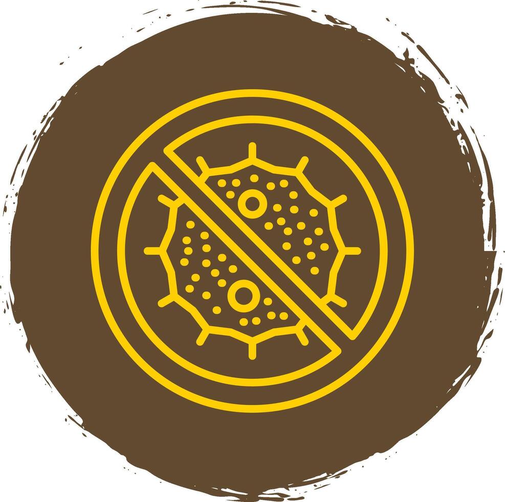 Bacteria Line Circle Sticker Icon vector