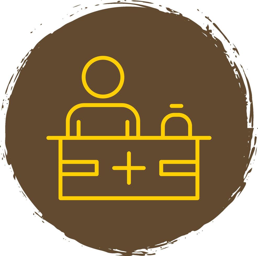 Reception Line Circle Sticker Icon vector