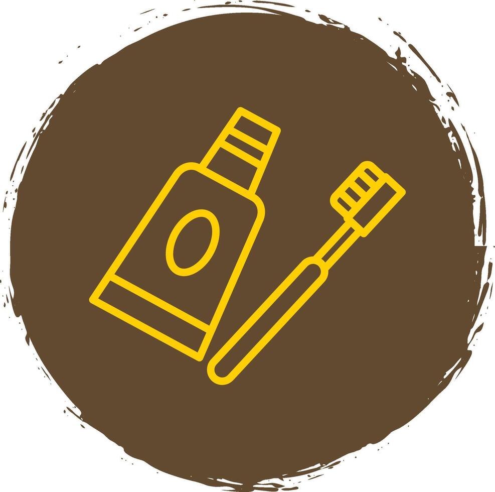 Toothpaste Line Circle Sticker Icon vector