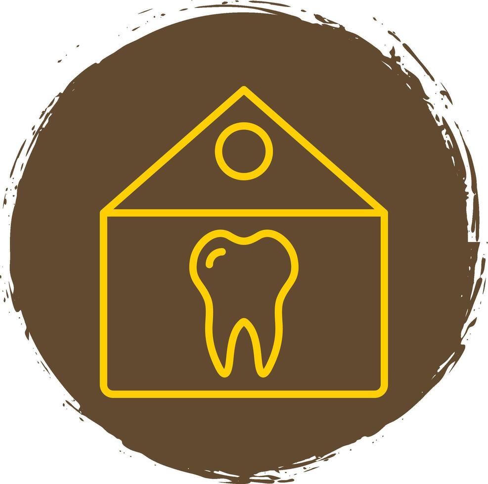 dental clínica línea circulo pegatina icono vector