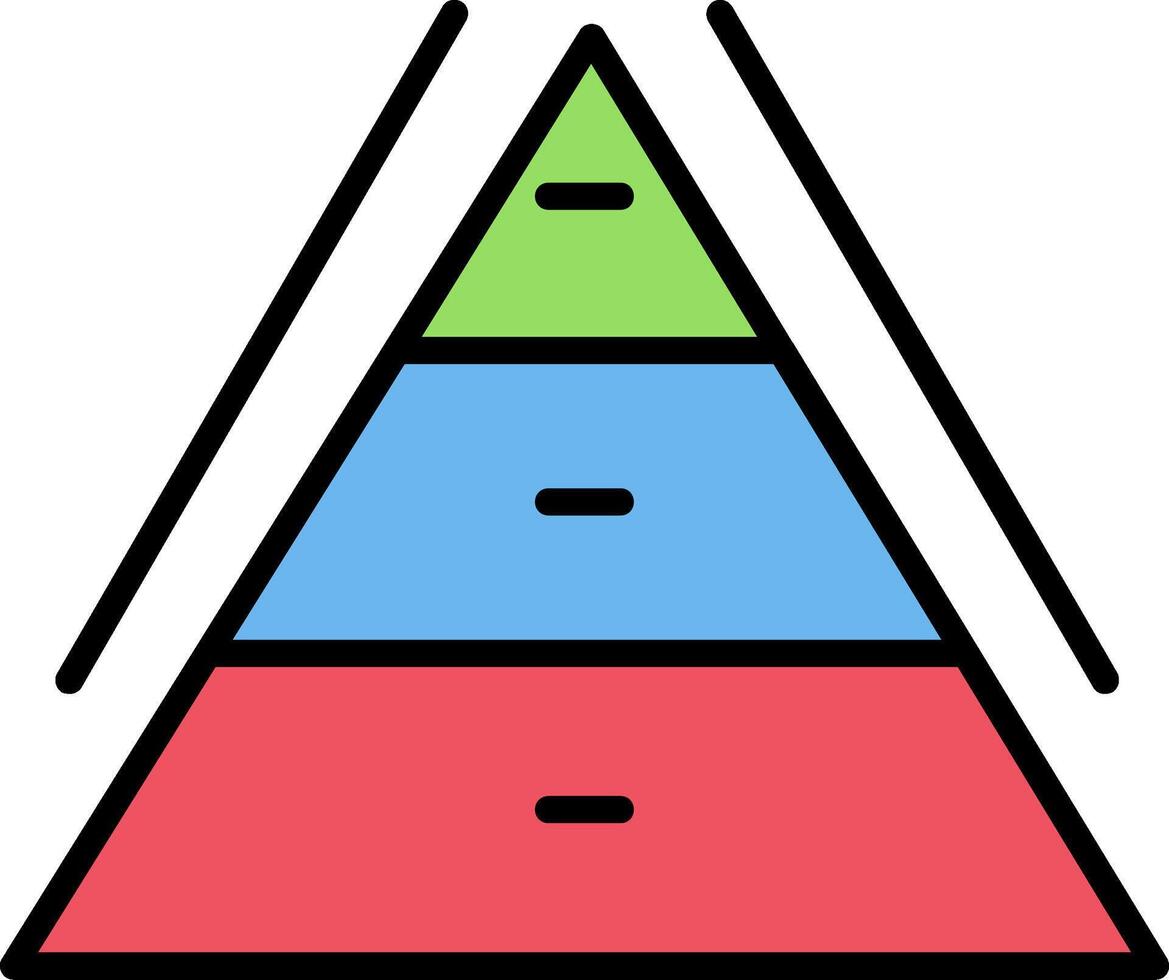 Pyramid Chart Line Filled Icon vector