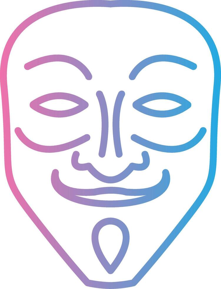 Mask Line Gradient Icon Design vector