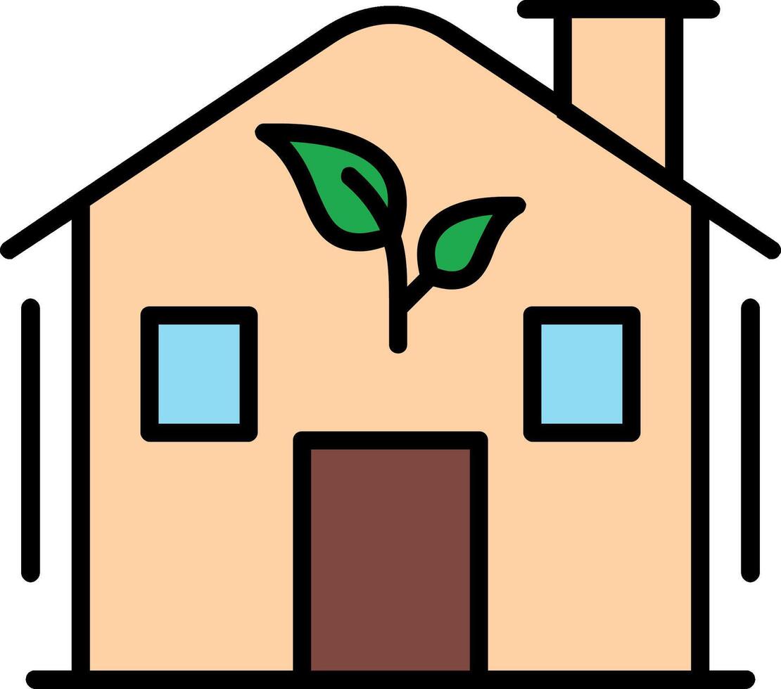 Low Energy House Line Filled Icon vector