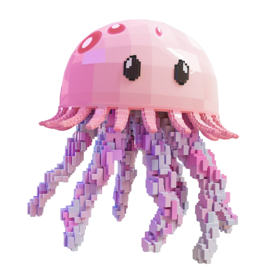 Beautiful Jellyfish ,World oceans day jellyfish 3d rendering AI-Generative png
