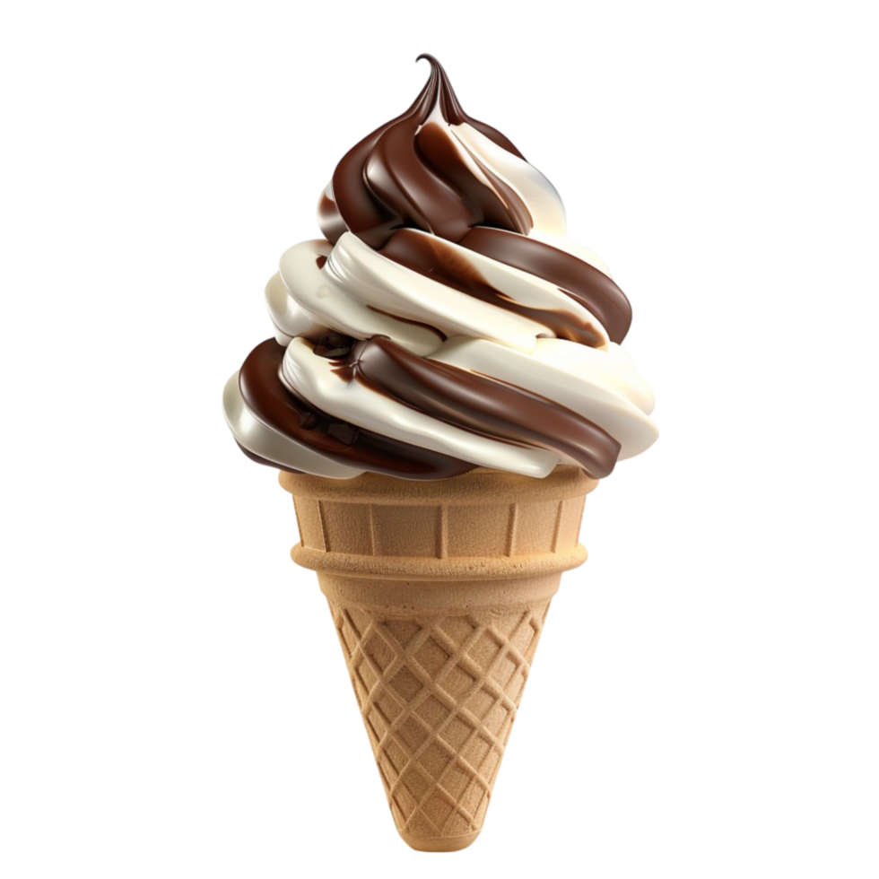 vaniglia cioccolato ghiaccio crema ,delizioso caldo cioccolato ghiaccio crema trasparente sfondo generativo ai-generativo png