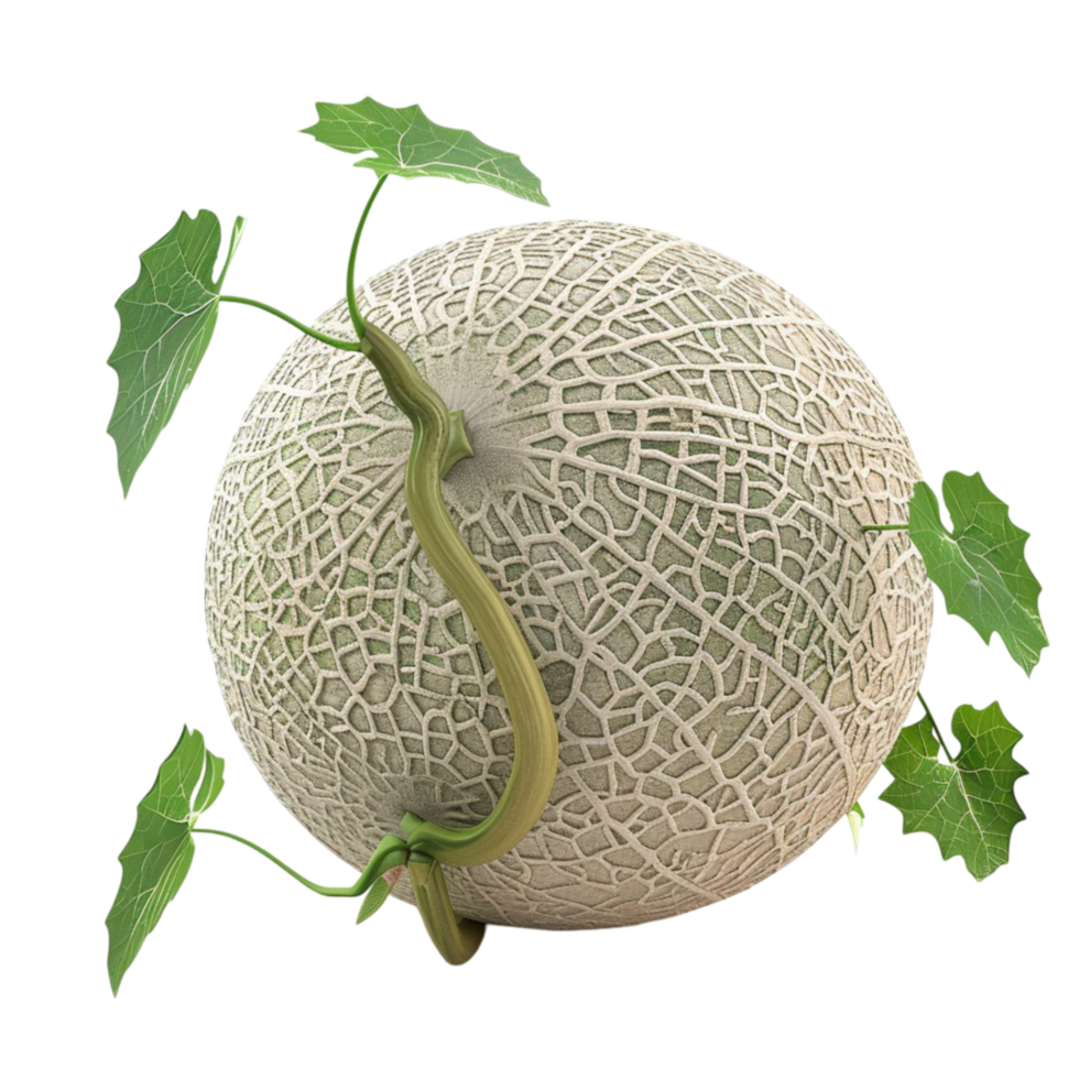 Cantaloup-Melone Grün, Papaya transparent ai-generativ png