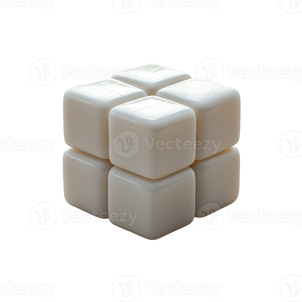 Stack of white building blocks on transparent background png