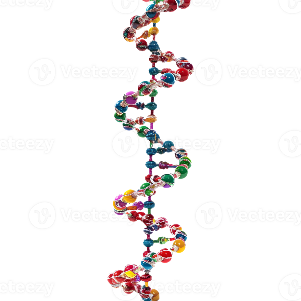 3D Rendering of a DNA Element on Transparent Background png