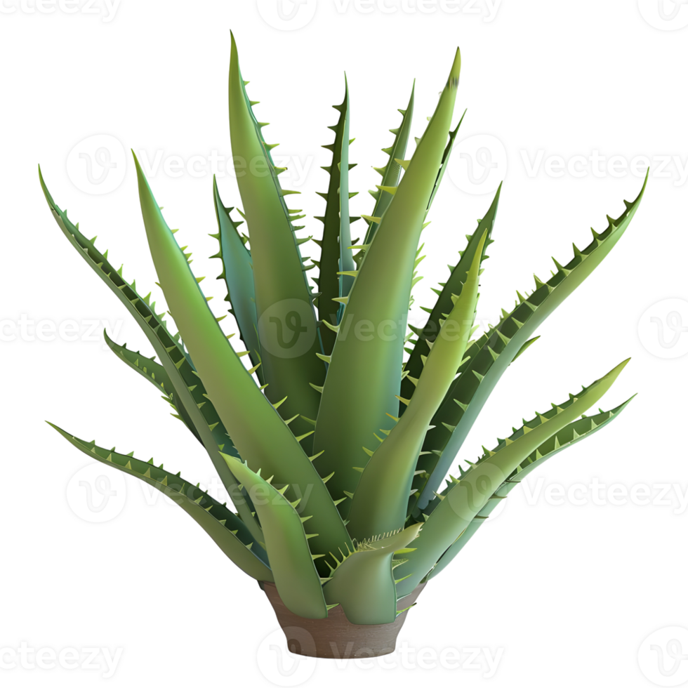 3d interpretazione di un' aloe Vera pianta su trasparente sfondo png