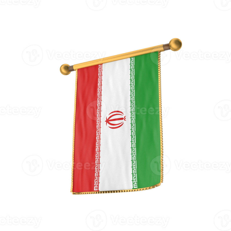 3D realistic Iranian Flag isolated on table flag stand heart to love with Iran hanging table mini stand and location GPS symbolic map flag, National Identity of Iran png