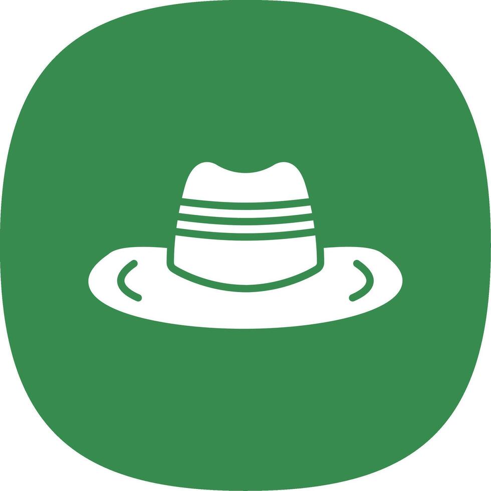 Cowboy Hat Glyph Curve Icon Design vector