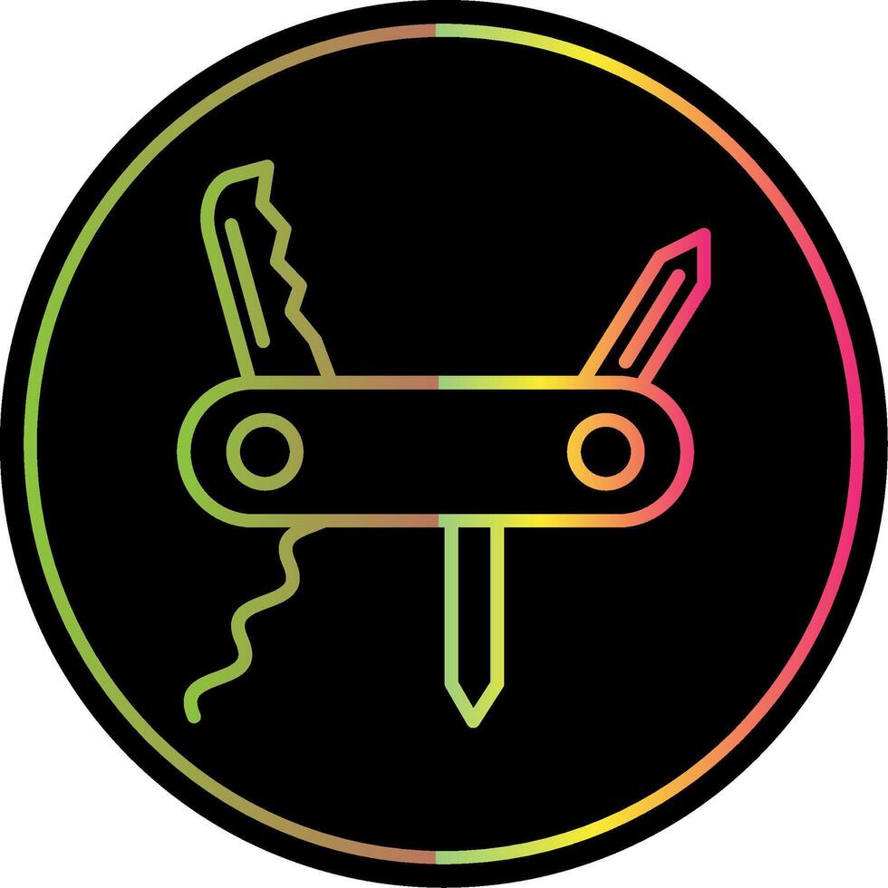 Knife Line Gradient Due Color Icon Design vector