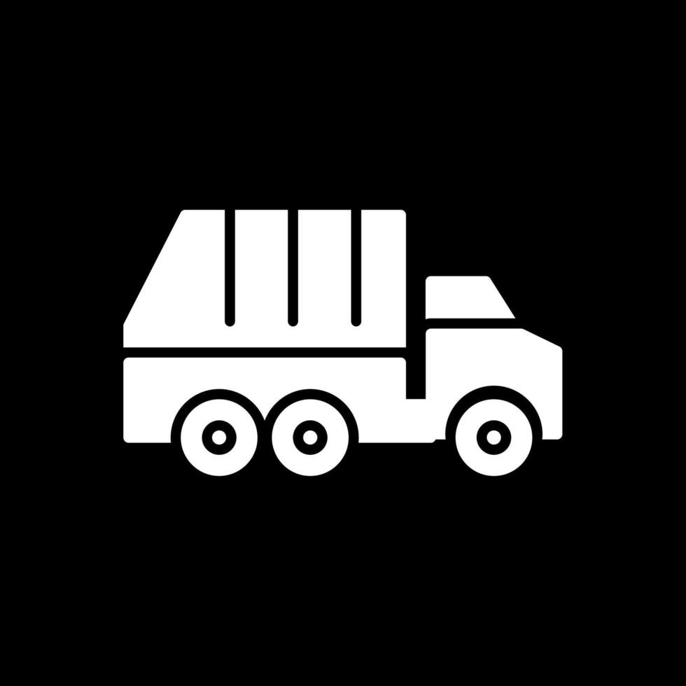 Garbage Truck Glyph Inverted Icon Design vector