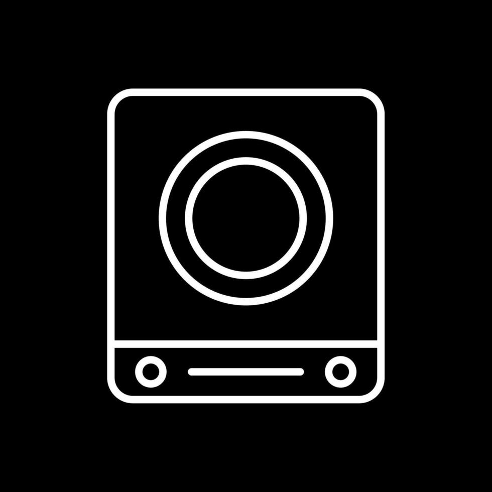 Induction Stove Line Inverted Icon Design vector