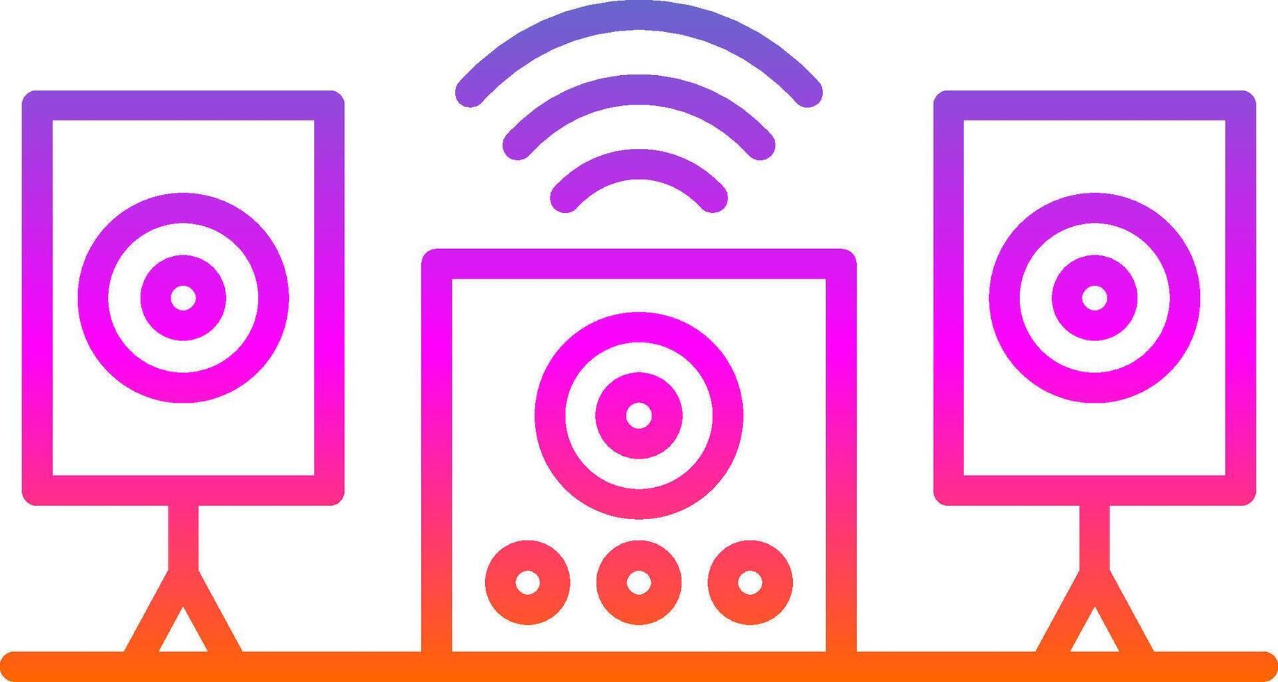 Audio System Line Gradient Icon Design vector