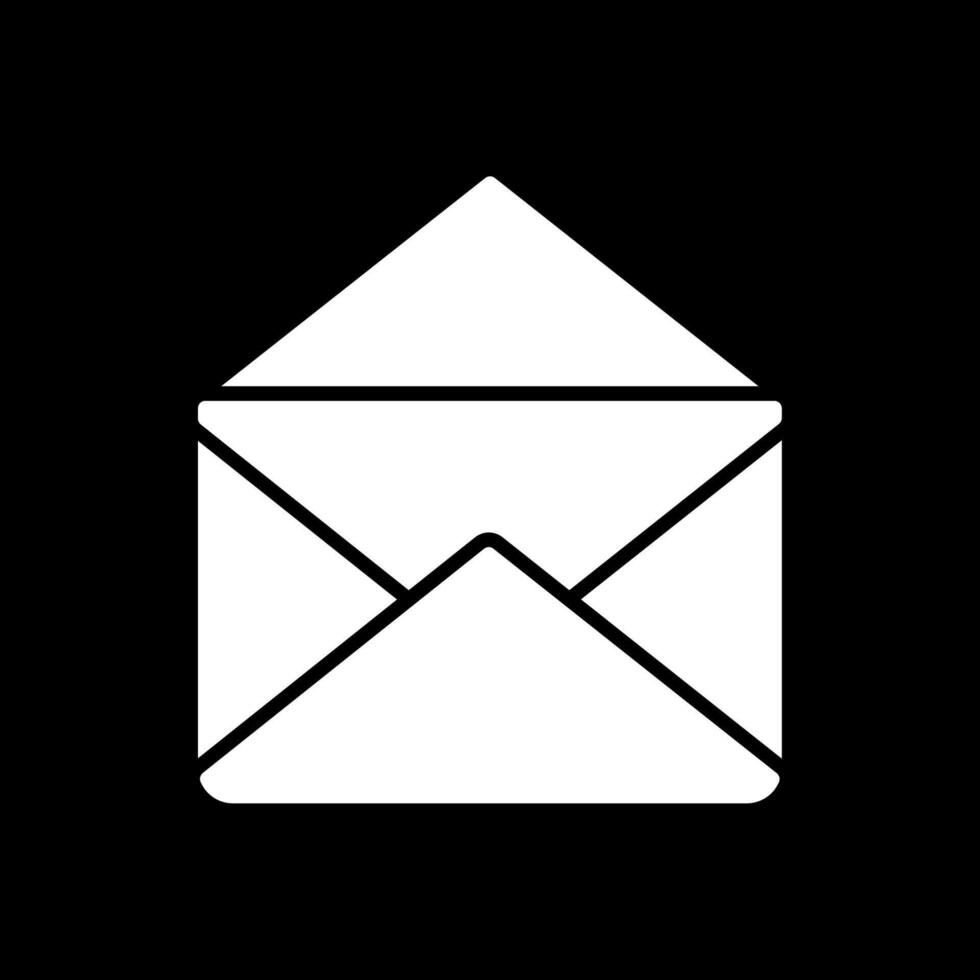 Mail Glyph Inverted Icon Design vector