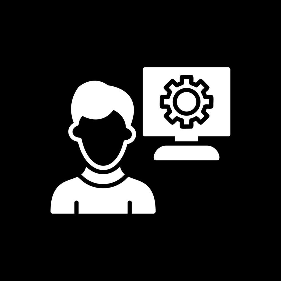 Air Engineer Glyph Inverted Icon Design vector