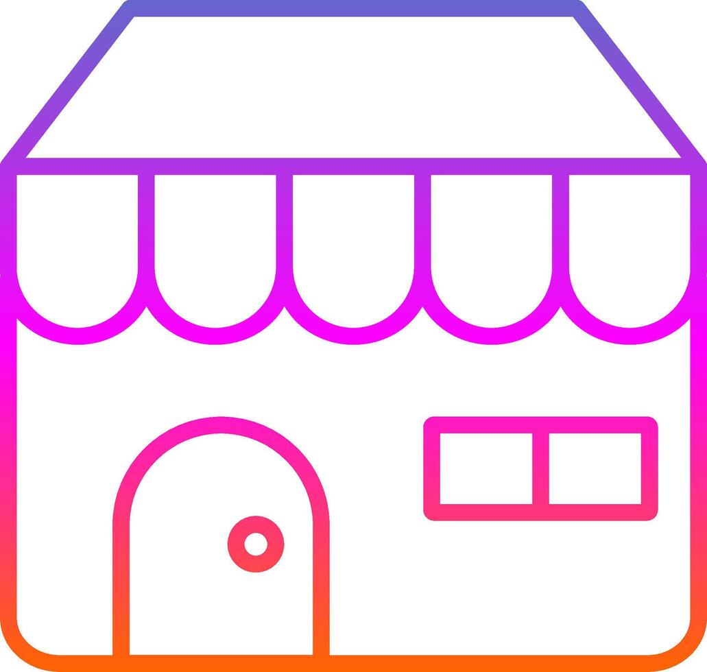 Market Place Line Circle Sticker Icon vector