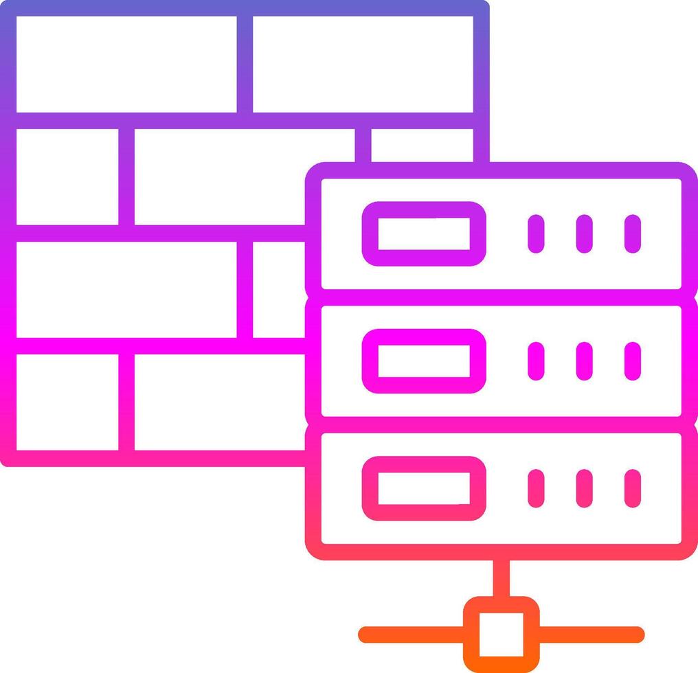 Firewall Line Gradient Icon Design vector