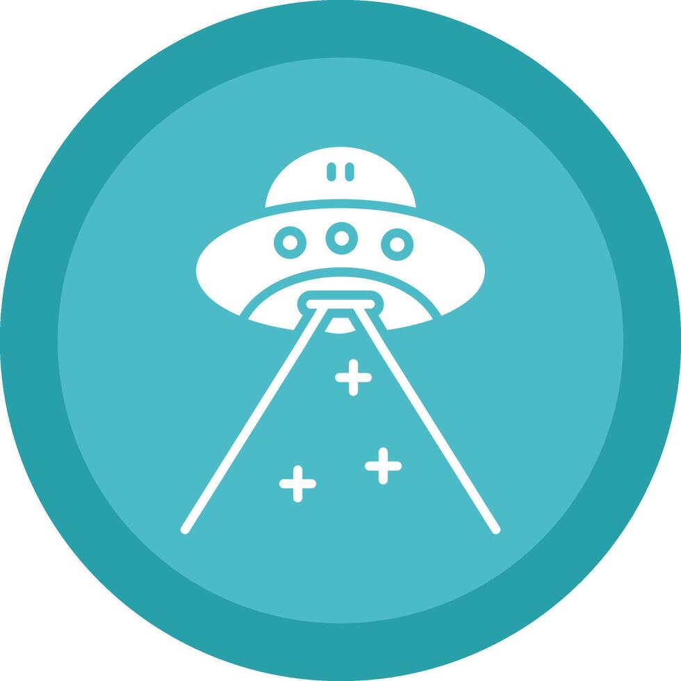 Ufo Glyph Due Circle Icon Design vector