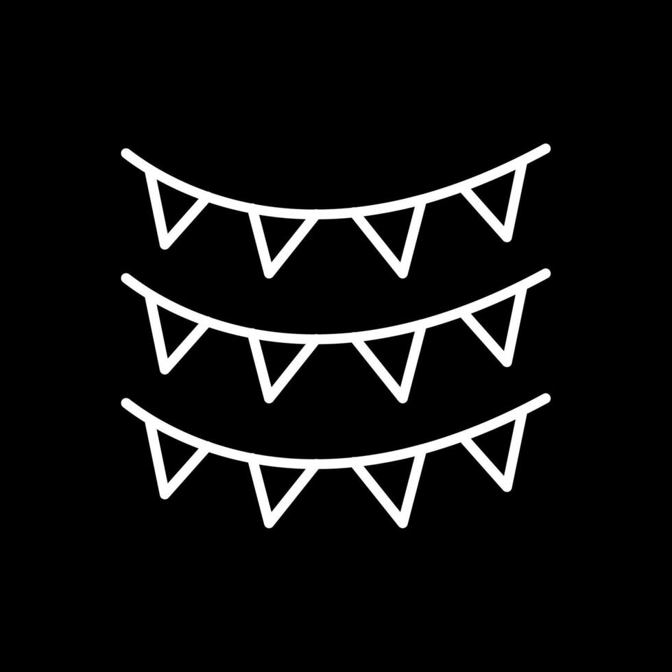 Bunting Line Inverted Icon Design vector