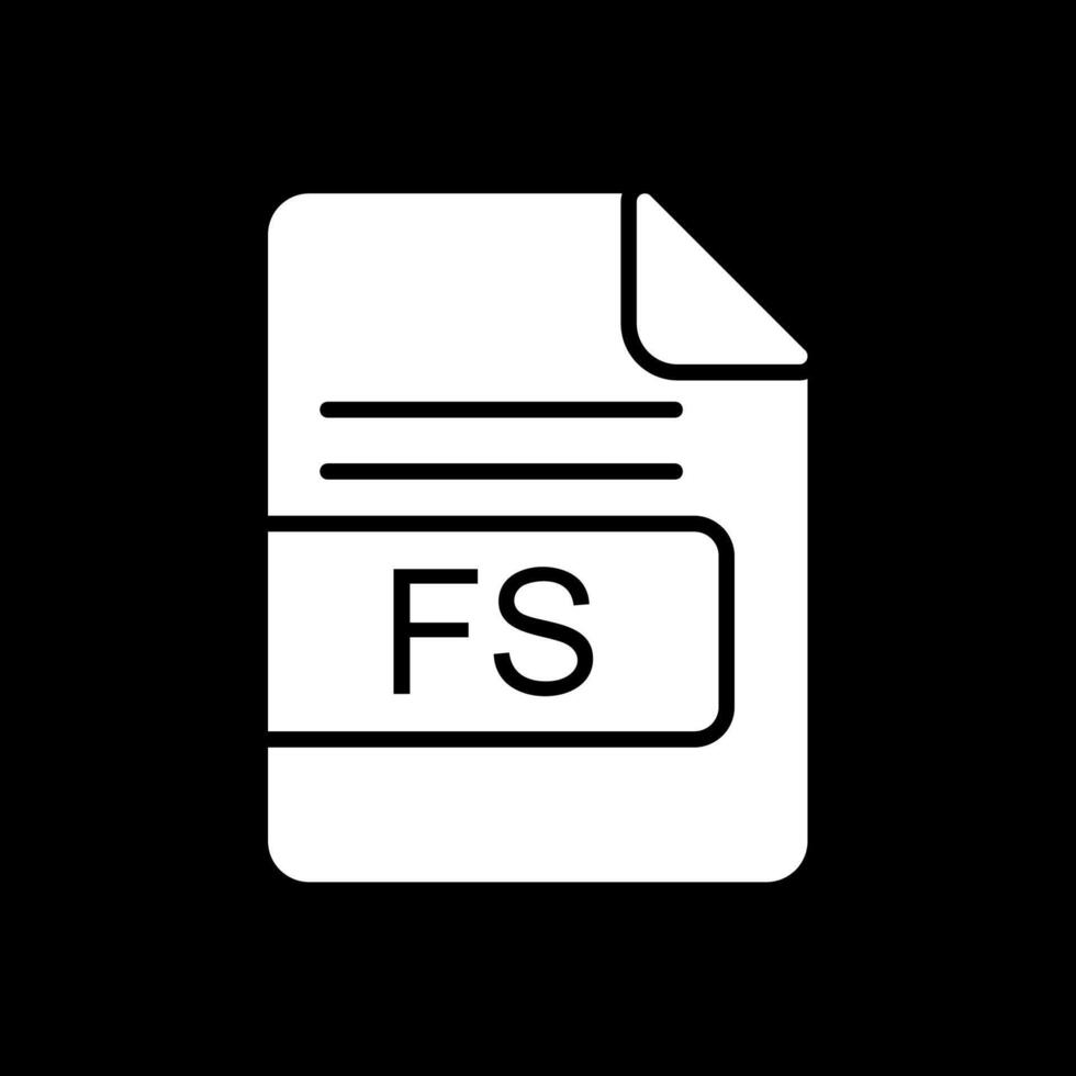 fs archivo formato glifo invertido icono diseño vector