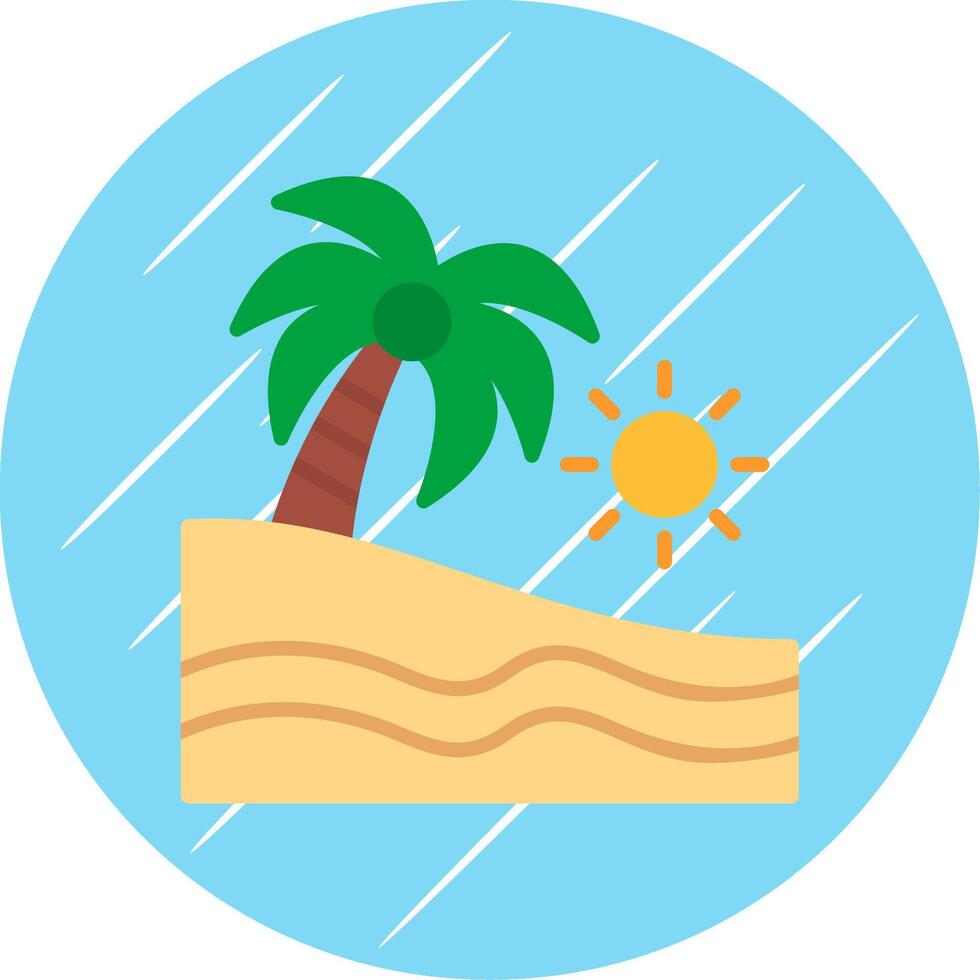 Beach Flat Circle Icon Design vector