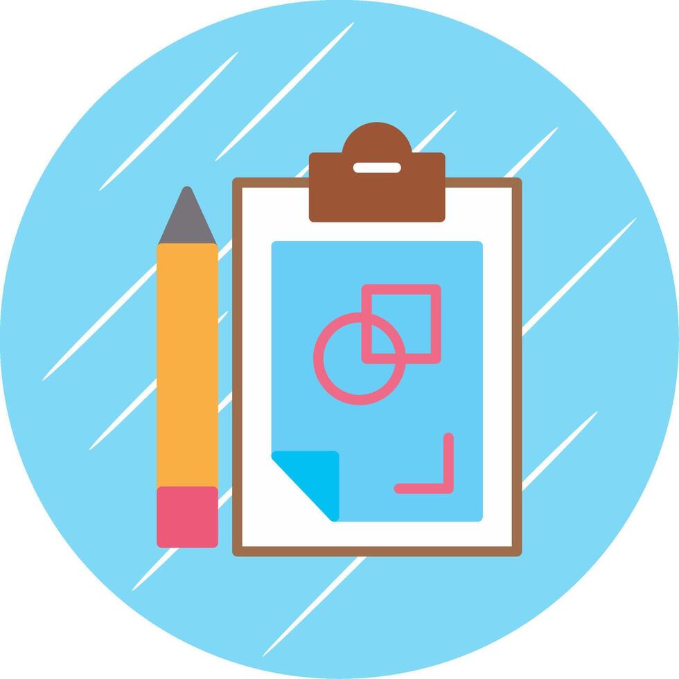 Sketching Flat Circle Icon Design vector