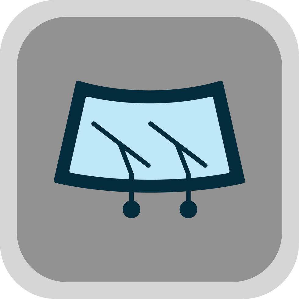 Windscreen Flat round corner Icon Design vector