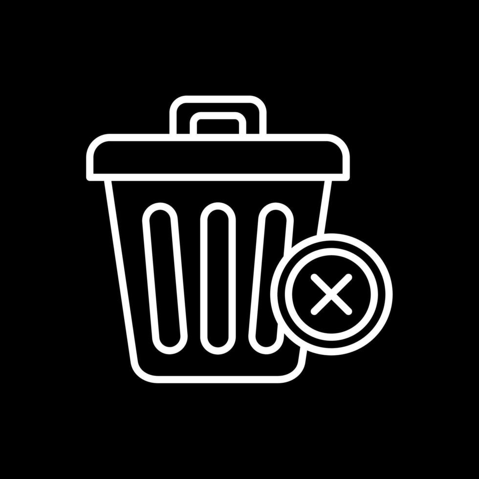 Delete Line Inverted Icon Design vector