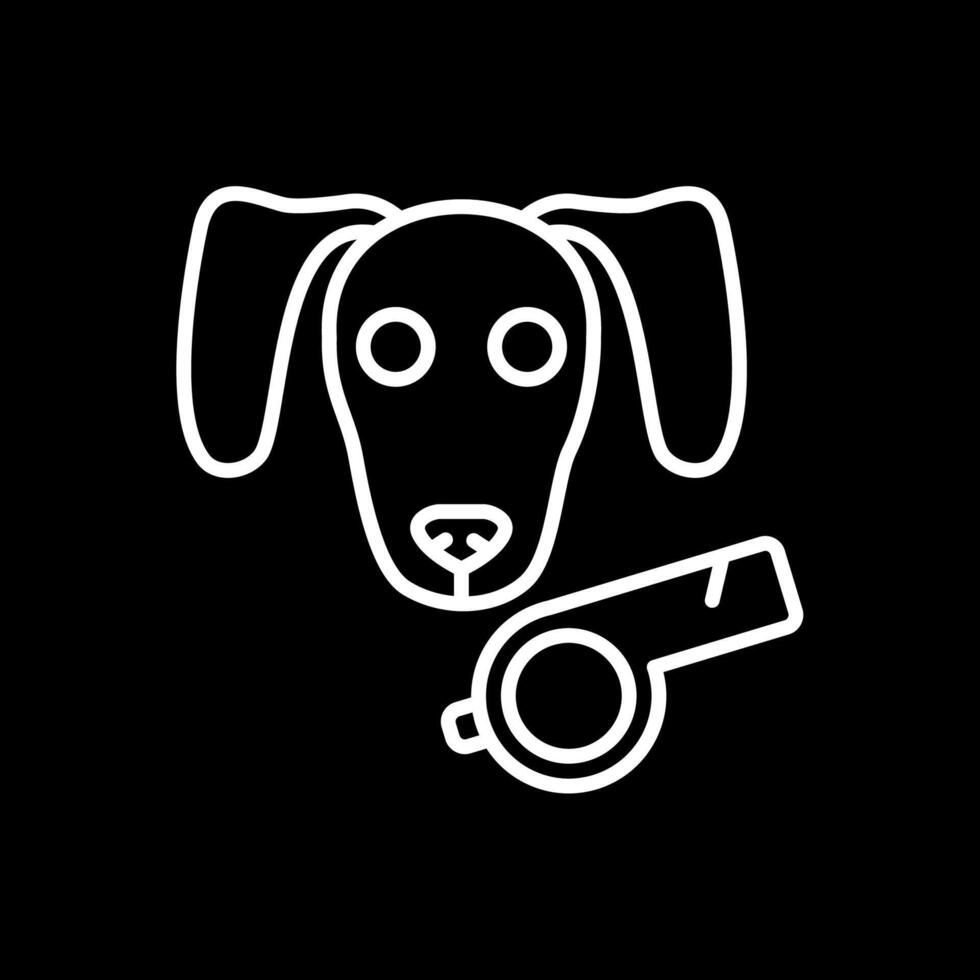 Dog Line Inverted Icon Design vector